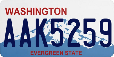 WA license plate AAK5259