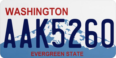 WA license plate AAK5260