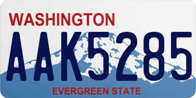 WA license plate AAK5285