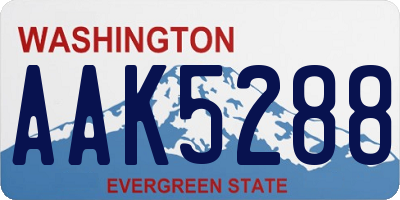 WA license plate AAK5288
