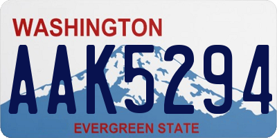 WA license plate AAK5294