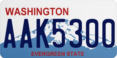 WA license plate AAK5300