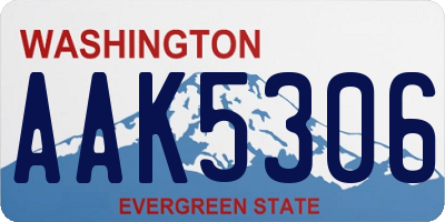 WA license plate AAK5306