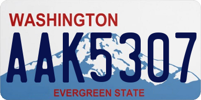 WA license plate AAK5307