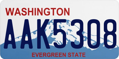 WA license plate AAK5308