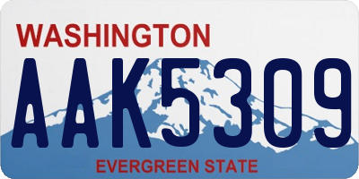 WA license plate AAK5309