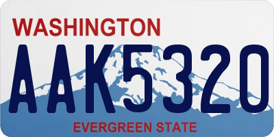 WA license plate AAK5320