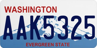 WA license plate AAK5325