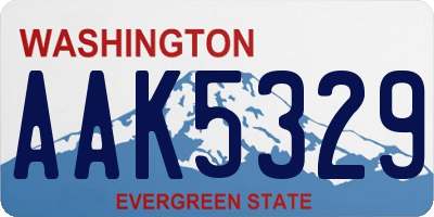WA license plate AAK5329