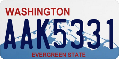 WA license plate AAK5331