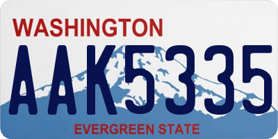 WA license plate AAK5335