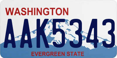WA license plate AAK5343