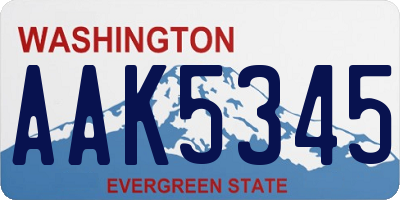 WA license plate AAK5345