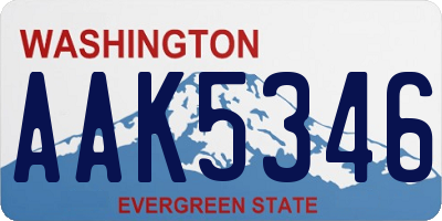 WA license plate AAK5346