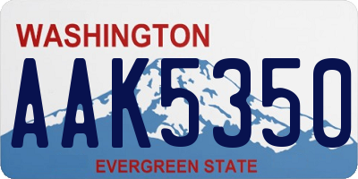 WA license plate AAK5350