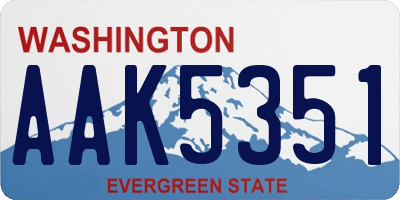 WA license plate AAK5351