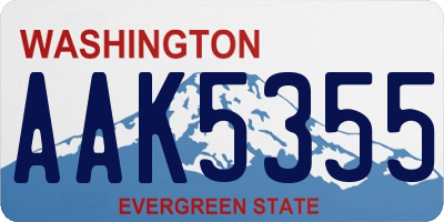 WA license plate AAK5355