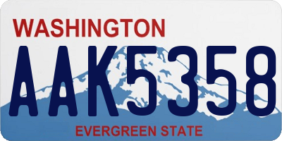 WA license plate AAK5358