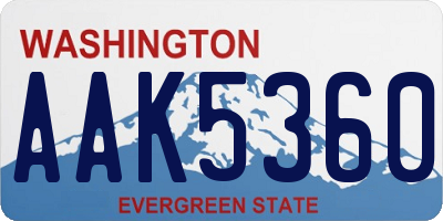 WA license plate AAK5360