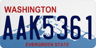 WA license plate AAK5361