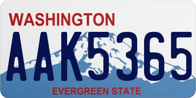 WA license plate AAK5365