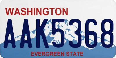 WA license plate AAK5368
