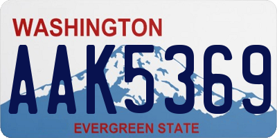 WA license plate AAK5369
