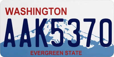 WA license plate AAK5370