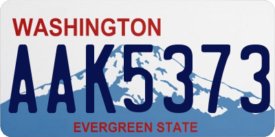 WA license plate AAK5373