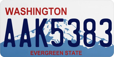 WA license plate AAK5383