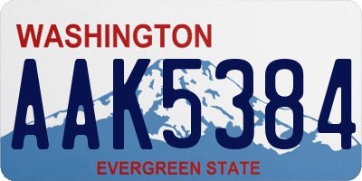 WA license plate AAK5384