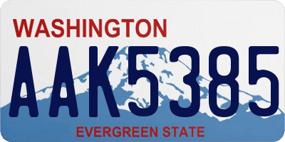 WA license plate AAK5385
