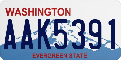 WA license plate AAK5391