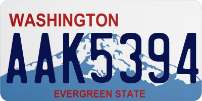 WA license plate AAK5394