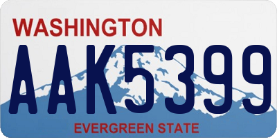 WA license plate AAK5399