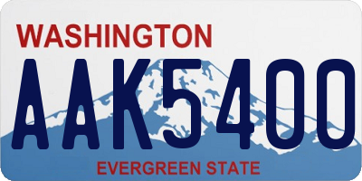 WA license plate AAK5400