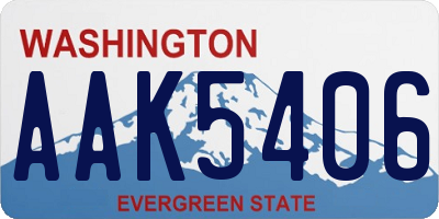 WA license plate AAK5406