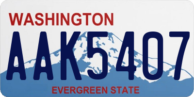 WA license plate AAK5407