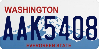 WA license plate AAK5408