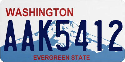 WA license plate AAK5412