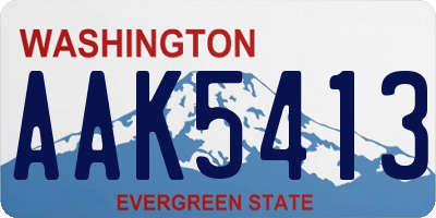 WA license plate AAK5413