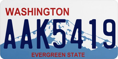 WA license plate AAK5419