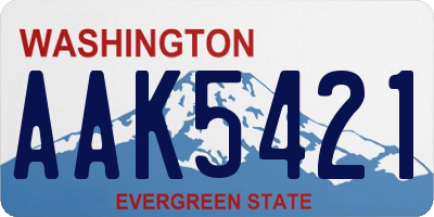 WA license plate AAK5421