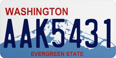 WA license plate AAK5431
