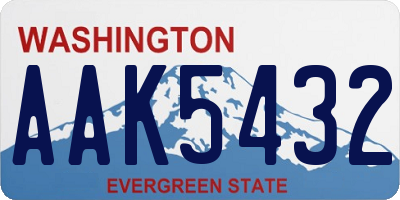 WA license plate AAK5432