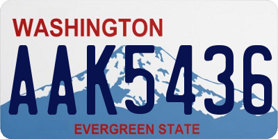 WA license plate AAK5436