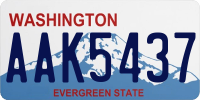 WA license plate AAK5437