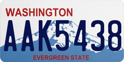 WA license plate AAK5438