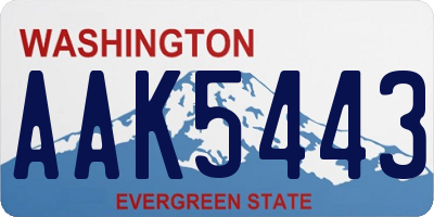 WA license plate AAK5443