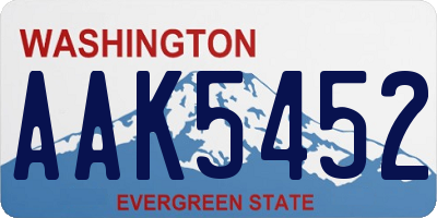 WA license plate AAK5452